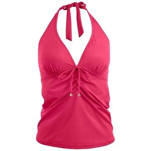 Venus Women's Sicily Halter Tankini Swimsuit Top - Raspberry - Size 4